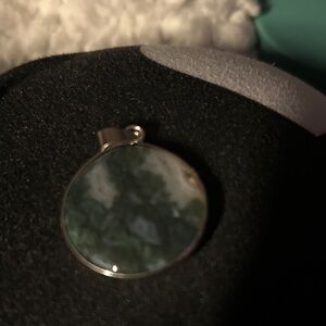 Moss Agate sterling Silver Pendant